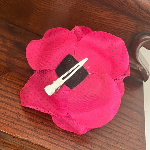 Pink & Black Rose Hair Clip - Picture 2 of 3